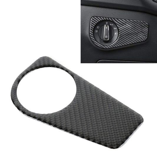 Car Carbon Fiber Headlight Switch Panel Decorative Sticker for Volkswagen Tiguan L 2019-2021, Low Configuration by buy2fix