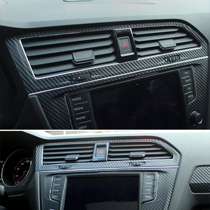 Car Carbon Fiber Central Control Air Outlet Frame Decorative Sticker for Volkswagen Tiguan L 2019-2021 by buy2fix