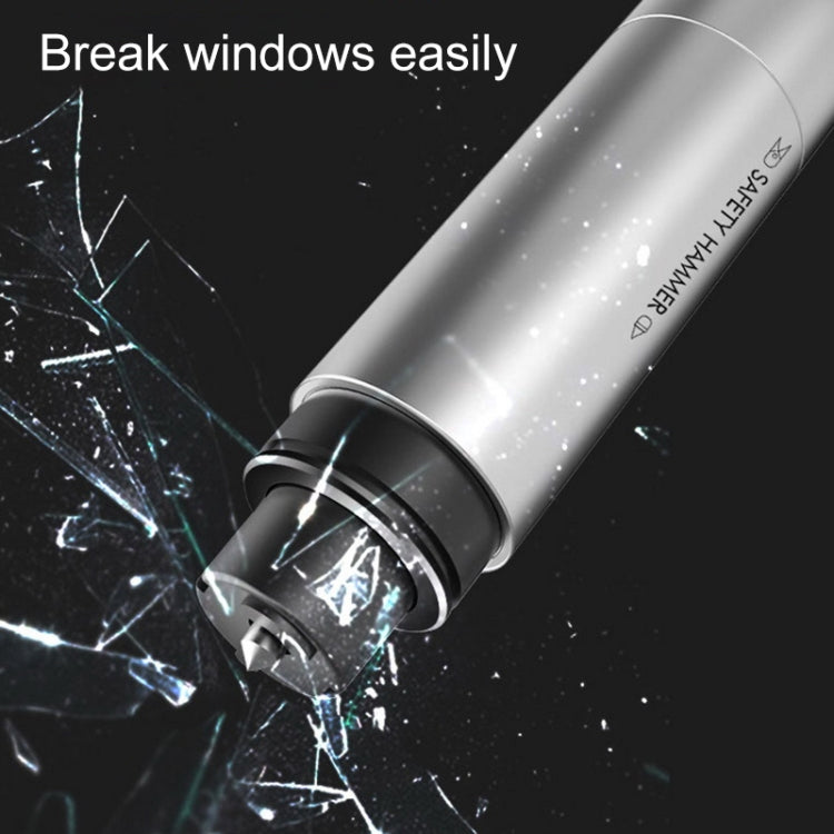 2 in 1 Car Multifunctional Safety Rescue Hammer Life Saving Escape Emergency Hammer Seat Belt Cutter Window Glass Breaker (Silver) by buy2fix