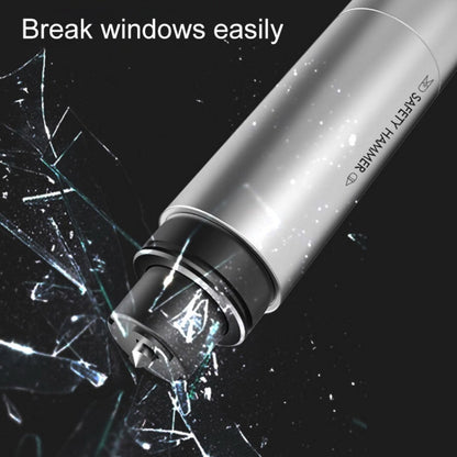 2 in 1 Car Multifunctional Safety Rescue Hammer Life Saving Escape Emergency Hammer Seat Belt Cutter Window Glass Breaker (Silver) by buy2fix