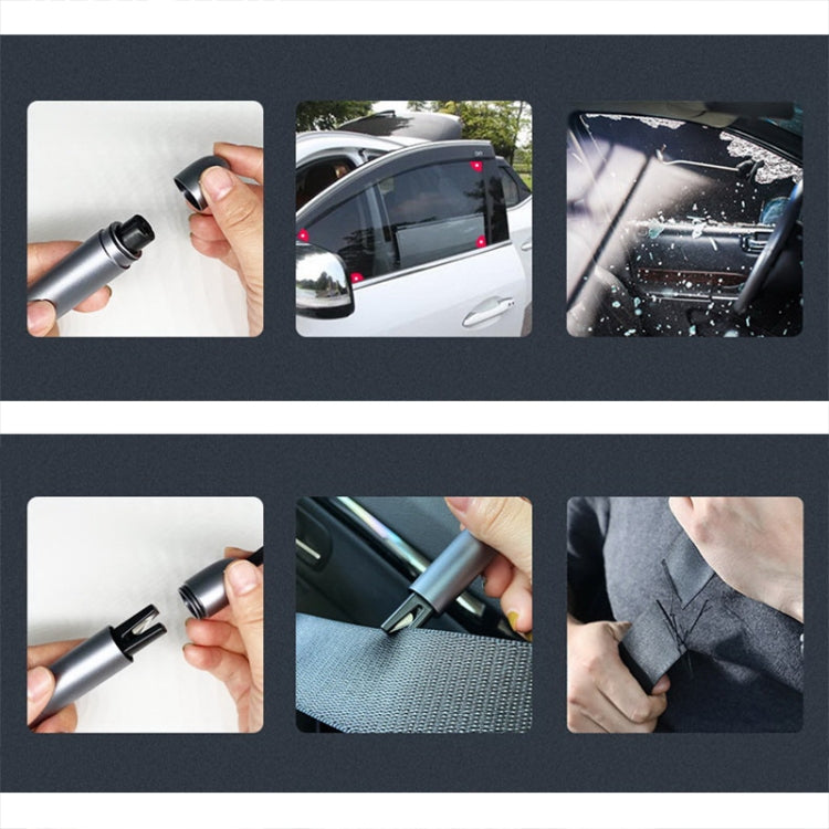 2 in 1 Car Multifunctional Safety Rescue Hammer Life Saving Escape Emergency Hammer Seat Belt Cutter Window Glass Breaker (Silver) by buy2fix