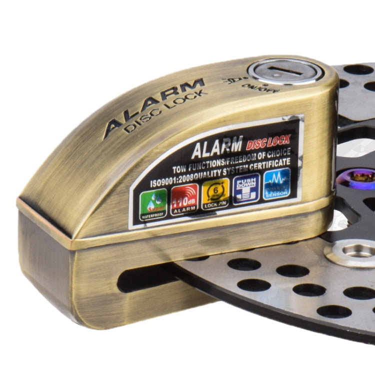 Motorcycles / Bicycle Anti-theft Lock Alarm Disc Brakes Lock with Cable and Bag (Bronze) by buy2fix