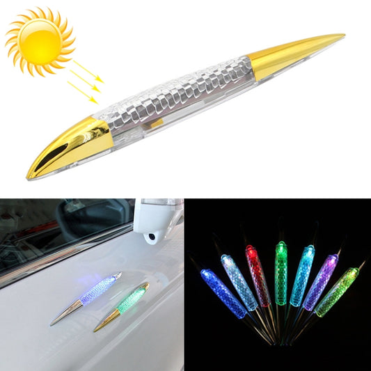 Car Solar Shark Gill Warning Lights Car Door Anti-collision Rear-end Collision LED Dlashing Lamp, Mode: Constant Bright + Flashing (Gold) - Warning Lights by buy2fix | Online Shopping UK | buy2fix