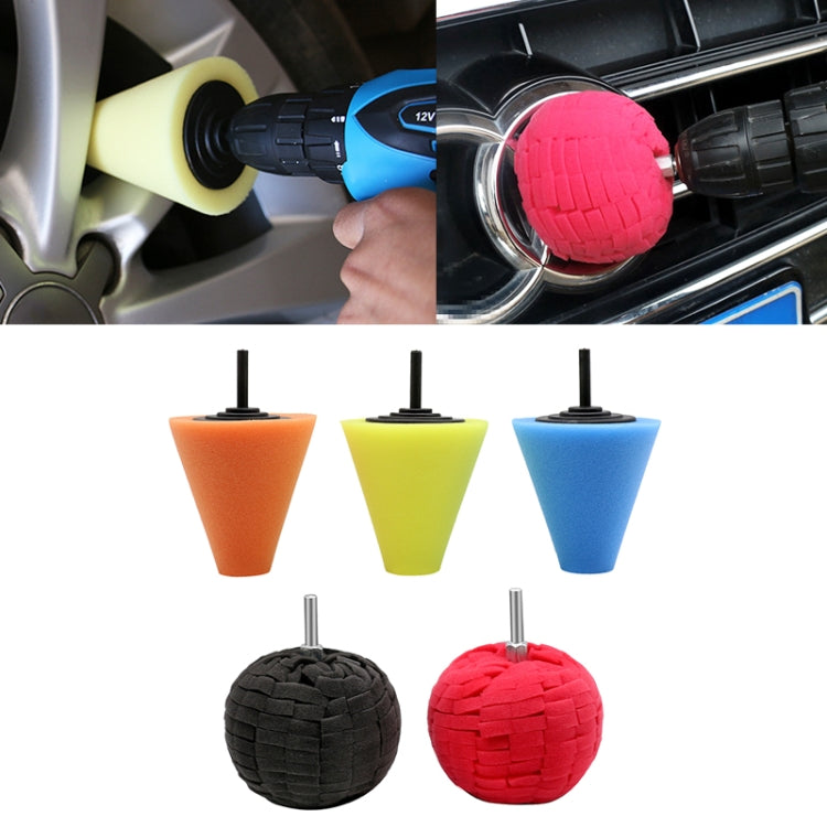 5 in 1 3 inch Car Polishing Disc Set Wheel Rim Polishing Waxing Sponge by buy2fix