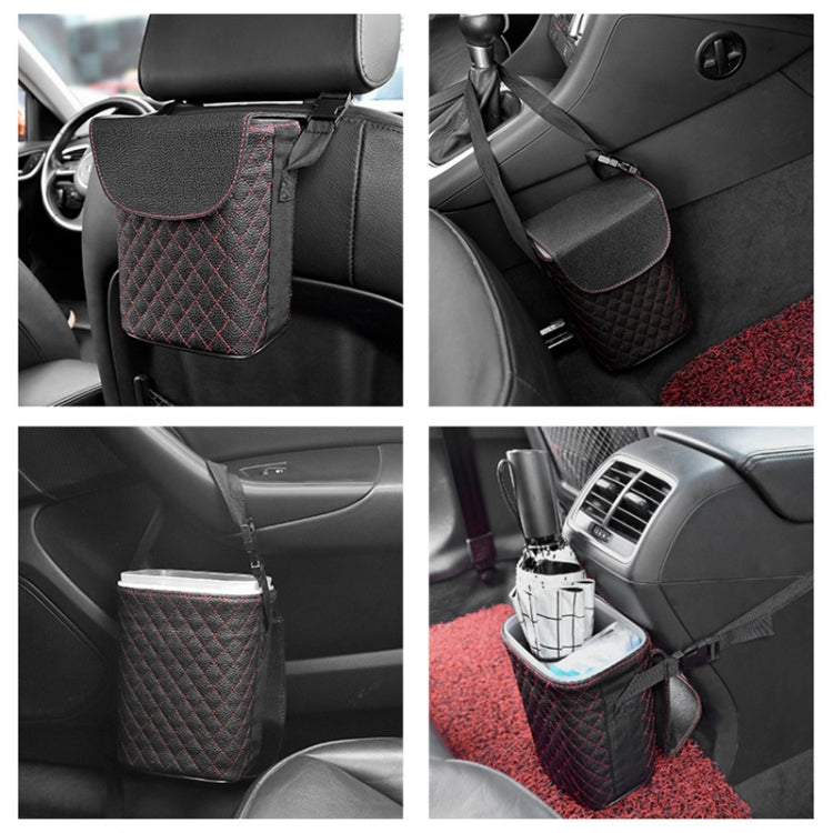 Car Back Seat Hook Garbage Can Car Storage Box (Black) by buy2fix