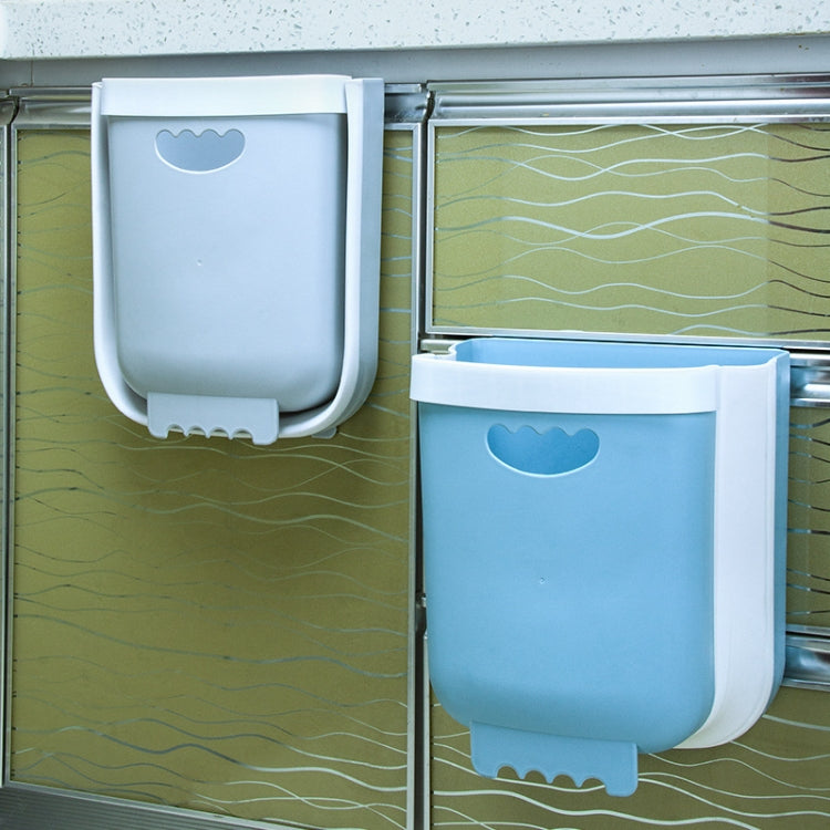 Car Folding Trash Can Household Kitchen Wall-mounted Ashbin(Blue) by buy2fix
