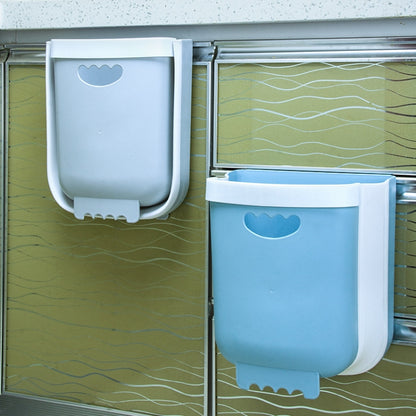 Car Folding Trash Can Household Kitchen Wall-mounted Ashbin(Blue) by buy2fix