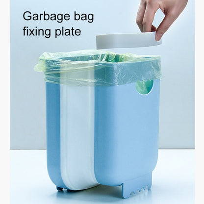 Car Folding Trash Can Household Kitchen Wall-mounted Ashbin(Blue) by buy2fix