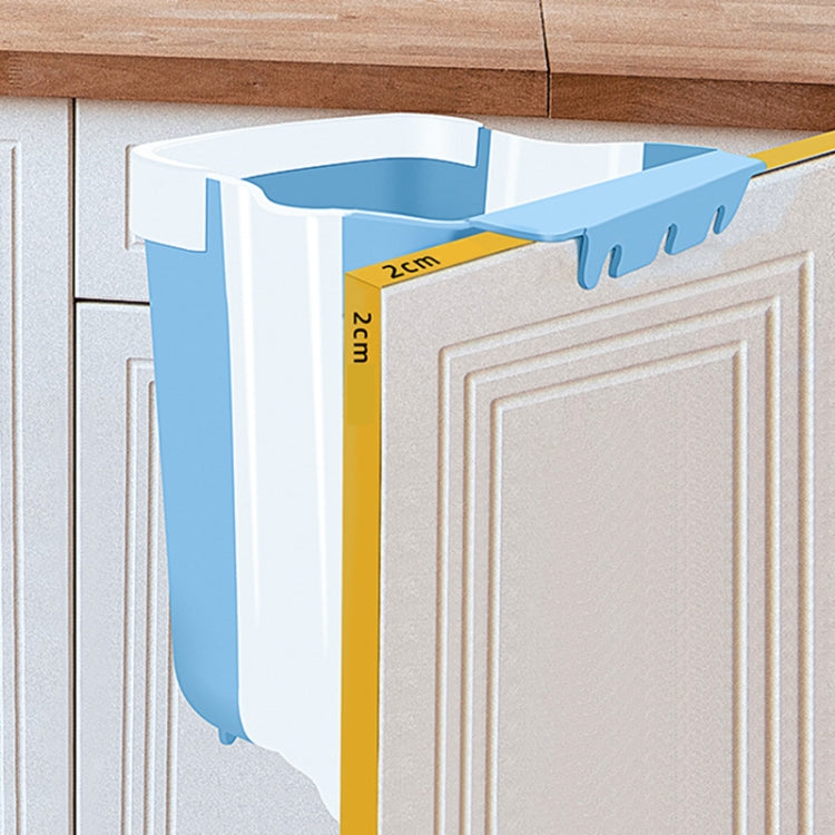 Car Folding Trash Can Household Kitchen Wall-mounted Ashbin(Blue) by buy2fix
