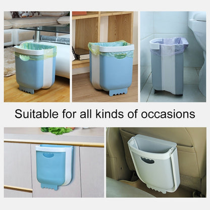 Car Folding Trash Can Household Kitchen Wall-mounted Ashbin(Blue) by buy2fix