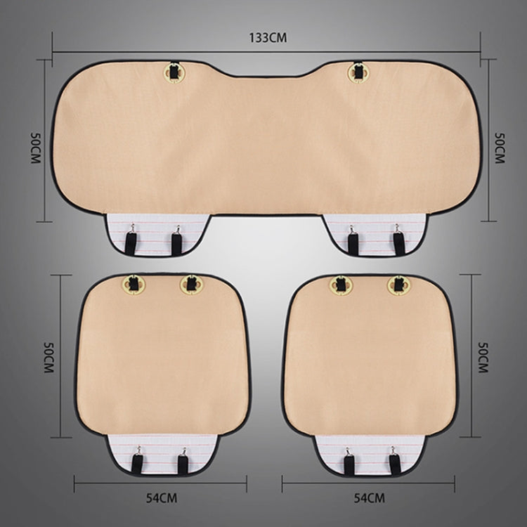 3 in 1 Car Seat Cushion Free Binding Half Inclusive Seat Mat Set (Beige) by buy2fix