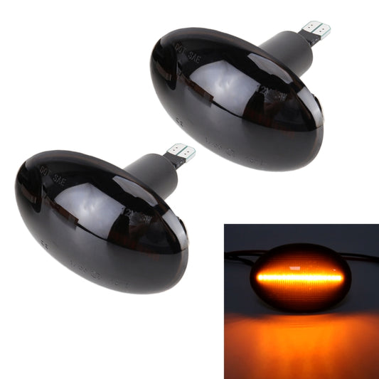 2 PCS DC12V / 3W Car LED Dynamic Blinker Side Lights Flowing Water Turn Signal Light for BMW Mini Cooper, Amber Light(Black) - Arrow Turn Lights by buy2fix | Online Shopping UK | buy2fix