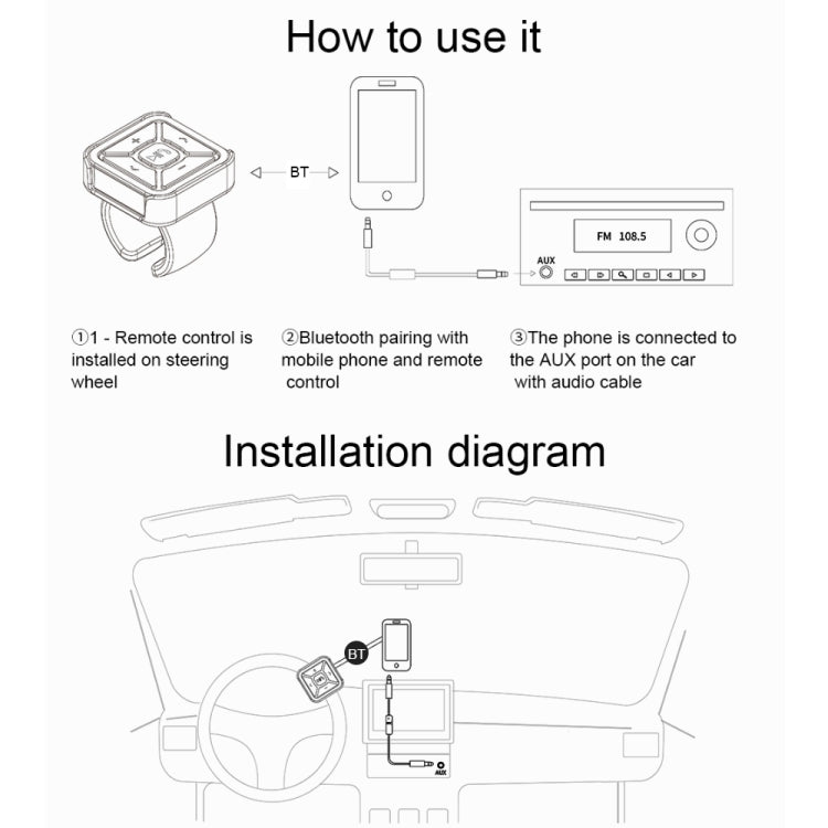 BT009 Car Bluetooth Hands-Free Controller by buy2fix