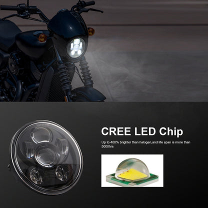 EagleVision DC9-30V 35W 6000K 4000LM 5.75 inch Round Motorcycle 6LEDs Headlight for Harley-Davidson by buy2fix