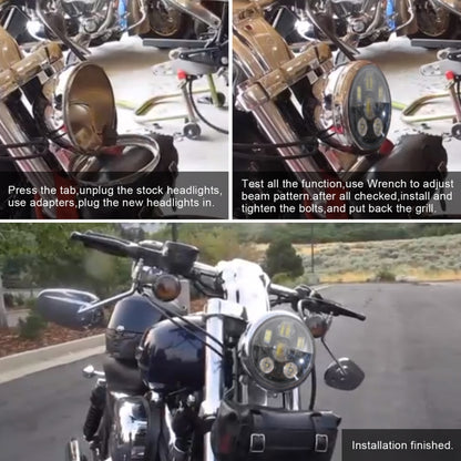 EagleVision DC9-30V 35W 6000K 4000LM 5.75 inch Round Motorcycle 6LEDs Headlight for Harley-Davidson by buy2fix
