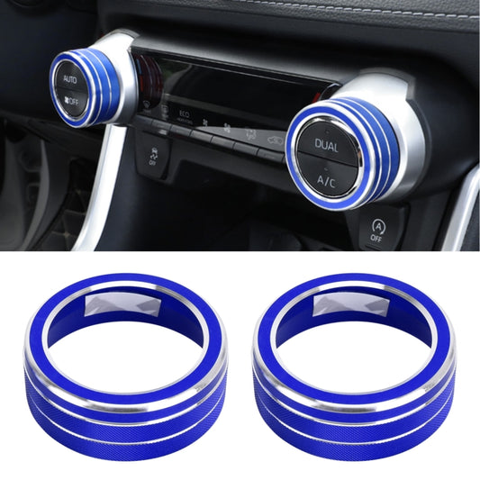 2 PCS Car Aluminum Alloy Air Conditioner Knob Case for Toyota RAV4 / Wildlander (Blue) by buy2fix