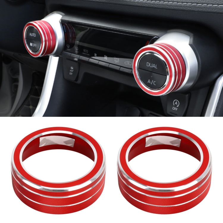 2 PCS Car Aluminum Alloy Air Conditioner Knob Case for Toyota RAV4 / Wildlander (Red) by buy2fix
