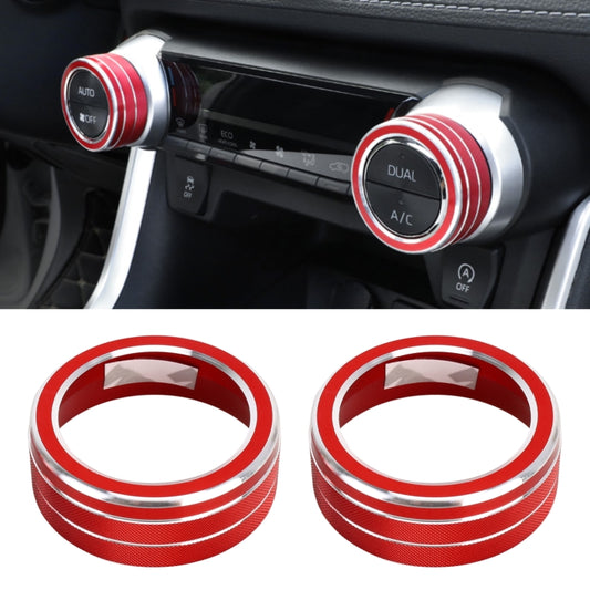 2 PCS Car Aluminum Alloy Air Conditioner Knob Case for Toyota RAV4 / Wildlander (Red) by buy2fix