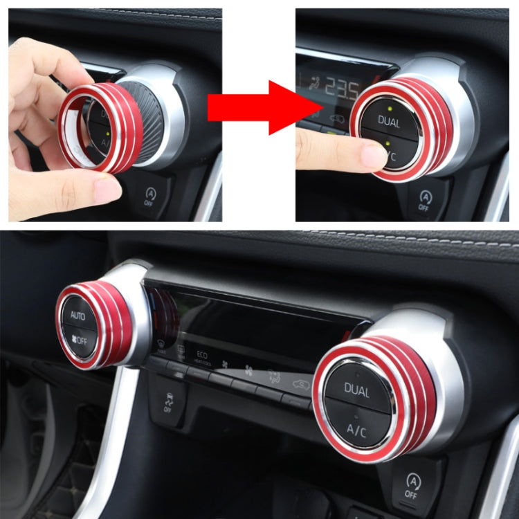 2 PCS Car Aluminum Alloy Air Conditioner Knob Case for Toyota RAV4 / Wildlander (Red) by buy2fix