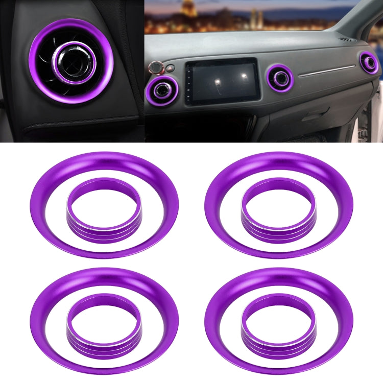8 PCS Car Aluminum Alloy Air Conditioner Knob Case and Base for Honda XR-V (Purple) by buy2fix