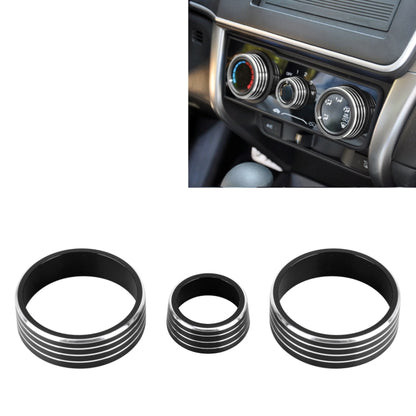 3 PCS Car Aluminum Alloy Air Conditioner Knob Case for Honda VEZEL / XR-V / Fit / GIENIA / City(Black) by buy2fix