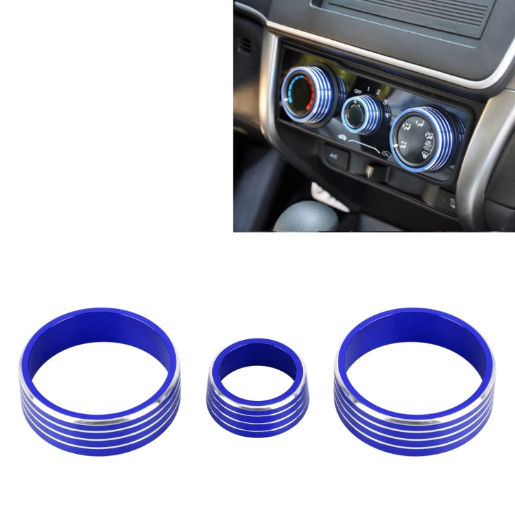 3 PCS Car Aluminum Alloy Air Conditioner Knob Case for Honda VEZEL / XR-V / Fit / GIENIA / City(Blue) by buy2fix