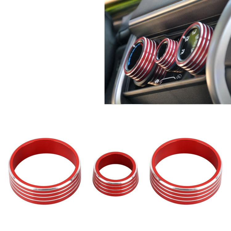 3 PCS Car Aluminum Alloy Air Conditioner Knob Case for Honda VEZEL / XR-V / Fit / GIENIA / City(Red) by buy2fix