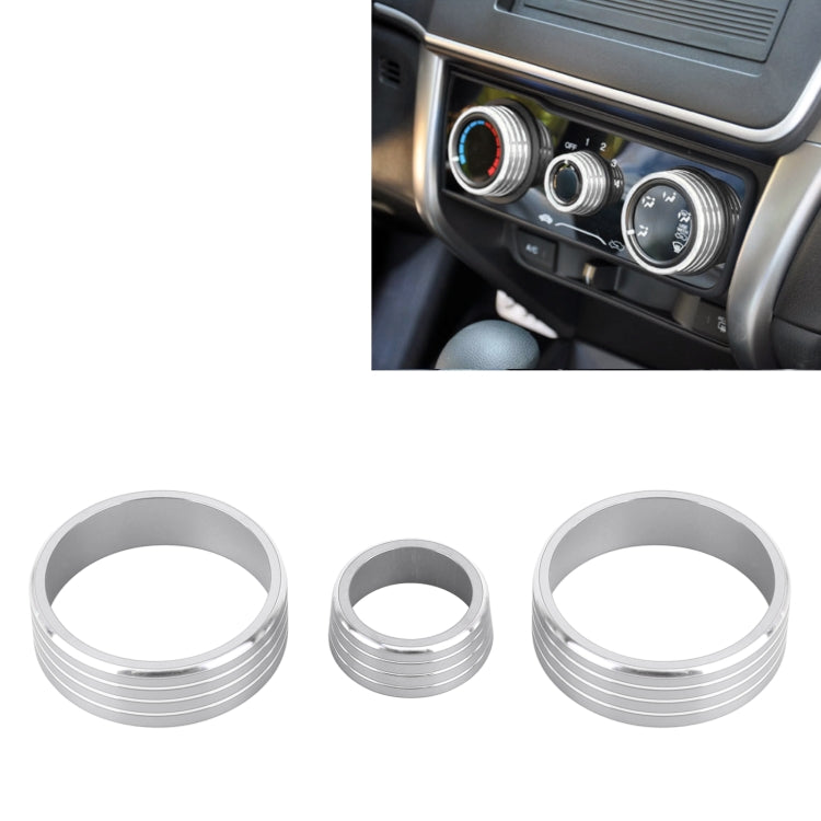 3 PCS Car Aluminum Alloy Air Conditioner Knob Case for Honda VEZEL / XR-V / Fit / GIENIA / City(Silver) by buy2fix