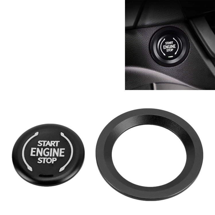 Car Engine Start Key Push Button Ring Trim Metal Sticker Decoration for Cadillac CT5 CT4 XT4 XT6 / Chevrolet Silverado (Black) by buy2fix
