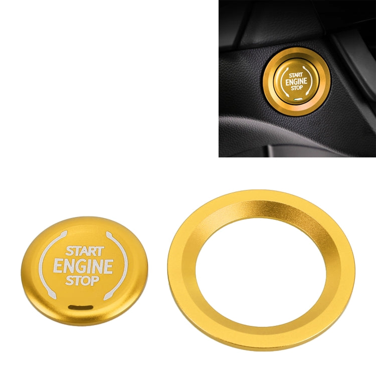 Car Engine Start Key Push Button Ring Trim Metal Sticker Decoration for Cadillac CT5 CT4 XT4 XT6 / Chevrolet Silverado (Gold) by buy2fix