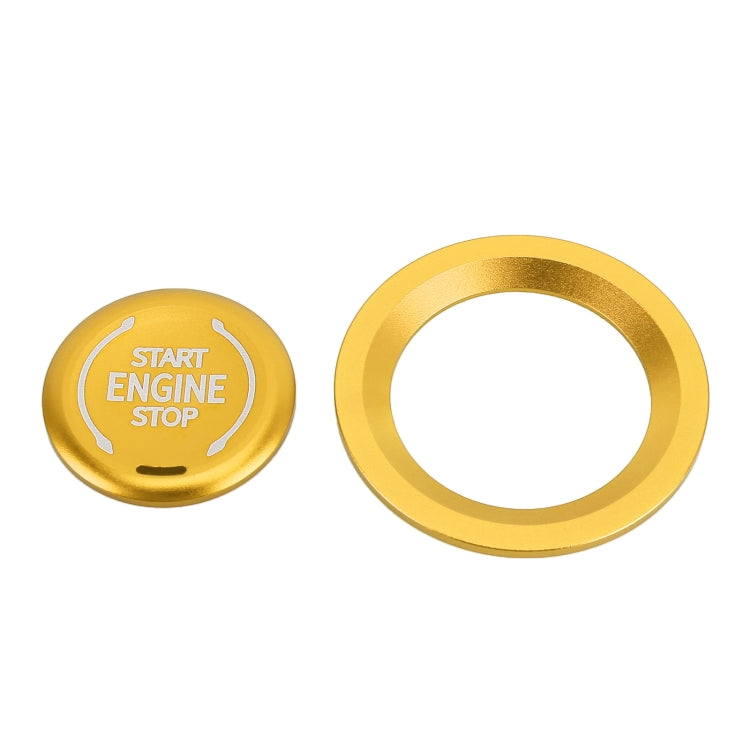 Car Engine Start Key Push Button Ring Trim Metal Sticker Decoration for Cadillac CT5 CT4 XT4 XT6 / Chevrolet Silverado (Gold) by buy2fix