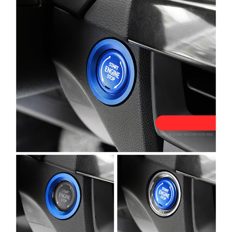 Car Engine Start Key Push Button Ring Trim Metal Sticker Decoration for Cadillac CT5 CT4 XT4 XT6 / Chevrolet Silverado (Blue) by buy2fix
