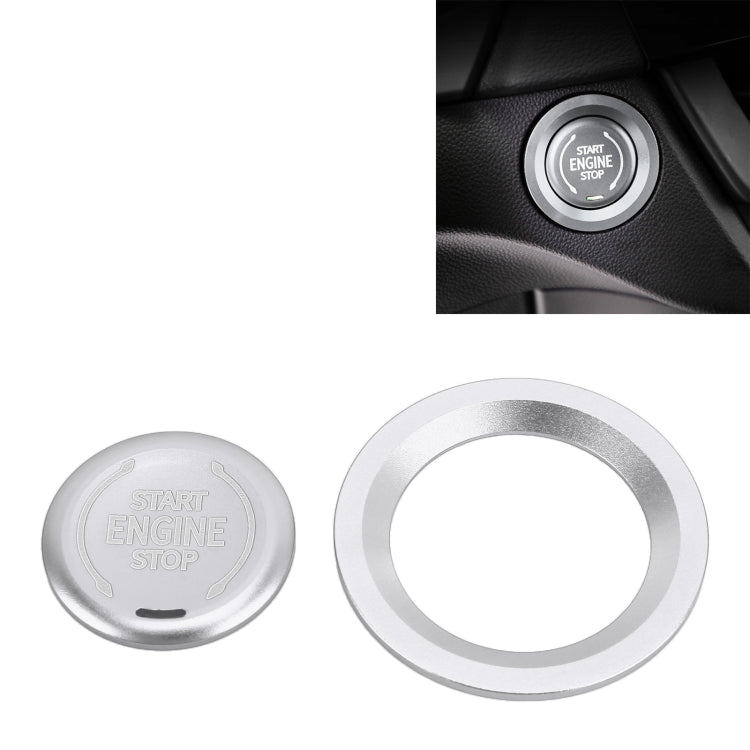 Car Engine Start Key Push Button Ring Trim Metal Sticker Decoration for Cadillac CT5 CT4 XT4 XT6 / Chevrolet Silverado (Silver) by buy2fix
