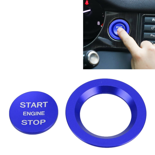 Car Engine Start Key Push Button Ring Trim Metal Sticker Decoration for Land Rover/Jaguar (Blue) by buy2fix