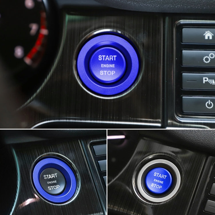 Car Engine Start Key Push Button Ring Trim Metal Sticker Decoration for Land Rover/Jaguar (Blue) by buy2fix