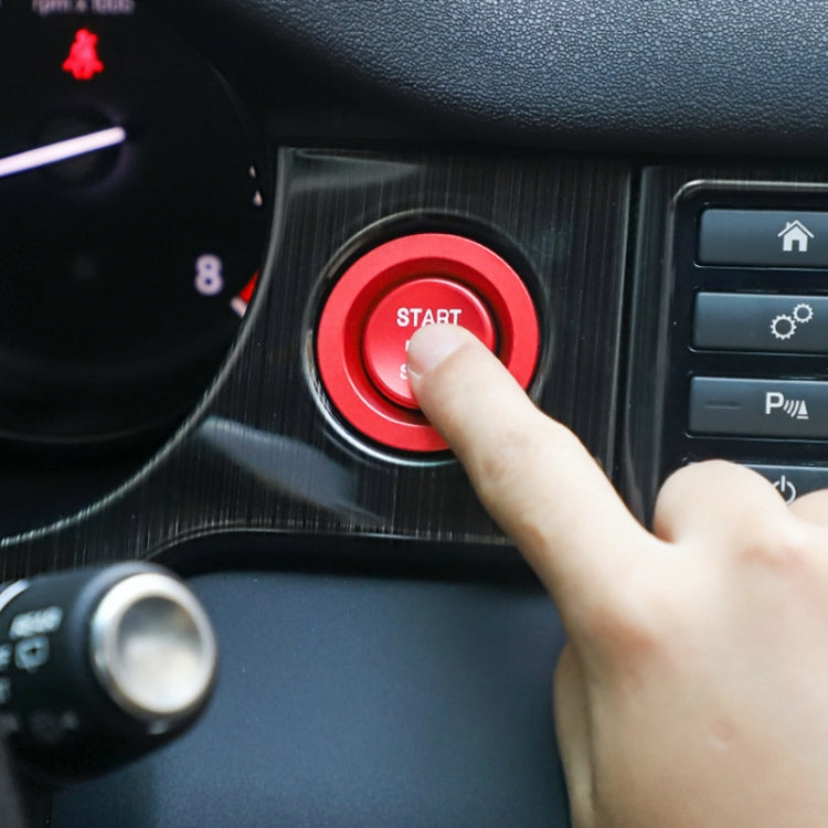 Car Engine Start Key Push Button Ring Trim Metal Sticker Decoration for Land Rover/Jaguar (Red) by buy2fix