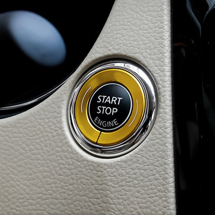 Car Engine Start Key Push Button Ring Trim Metal Sticker Decoration for Nissan X-TRAIL (Gold) by buy2fix