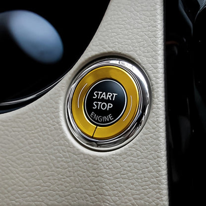 Car Engine Start Key Push Button Ring Trim Metal Sticker Decoration for Nissan X-TRAIL (Gold) by buy2fix