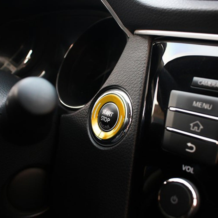 Car Engine Start Key Push Button Ring Trim Metal Sticker Decoration for Nissan X-TRAIL (Gold) by buy2fix