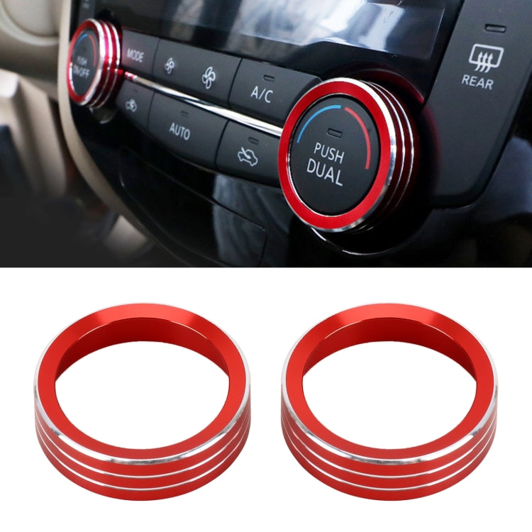 2 PCS Car Metal Air Conditioner Knob Case for Nissan X-TRAIL (Red) by buy2fix