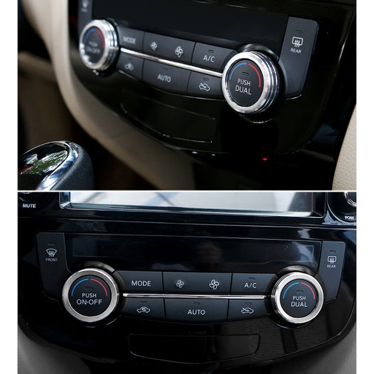 2 PCS Car Metal Air Conditioner Knob Case for Nissan X-TRAIL (Silver) by buy2fix