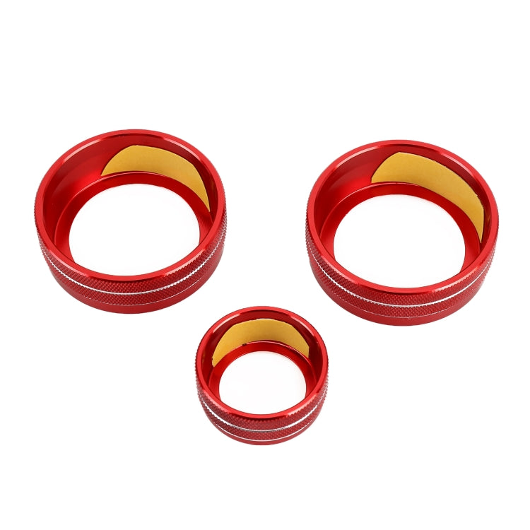 3 PCS Car Metal Air Conditioner Knob Case for Honda CR-V 2017(Red) by buy2fix