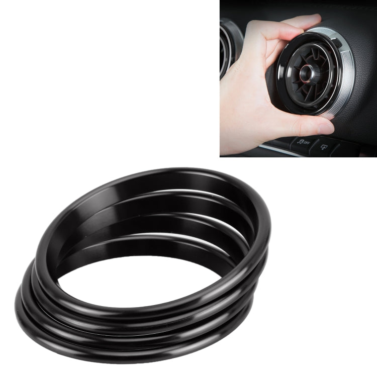 4 PCS Car Metal Air Outlet Decorative Outside Ring for Audi A3 / S3 / Q2L (Black) - Decoration Rings by buy2fix | Online Shopping UK | buy2fix