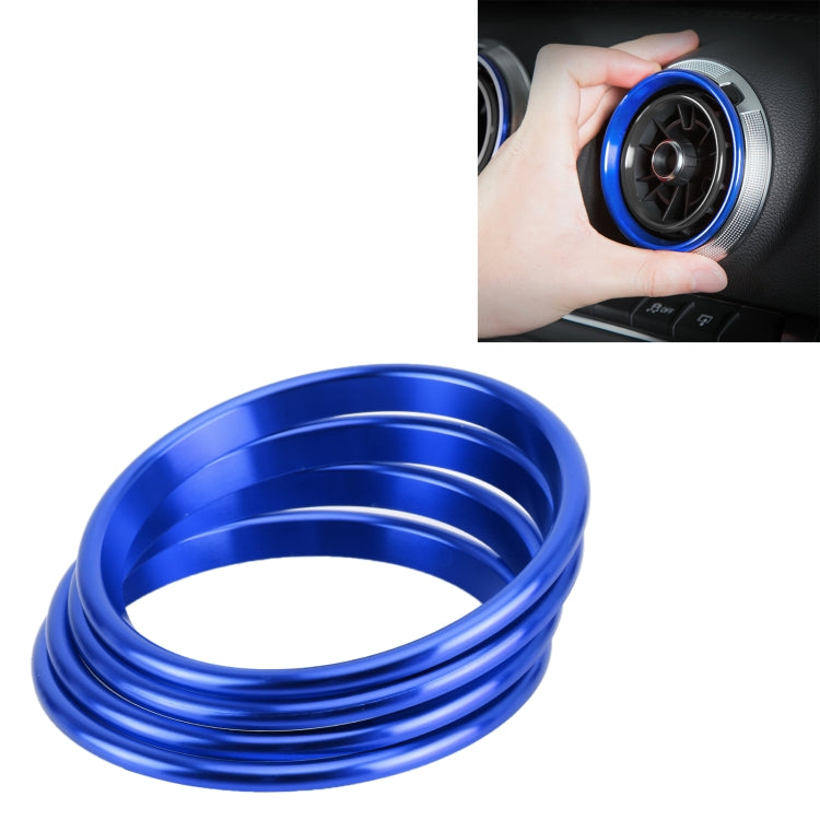4 PCS Car Metal Air Outlet Decorative Outside Ring for Audi A3 / S3 / Q2L (Blue) - Decoration Rings by buy2fix | Online Shopping UK | buy2fix