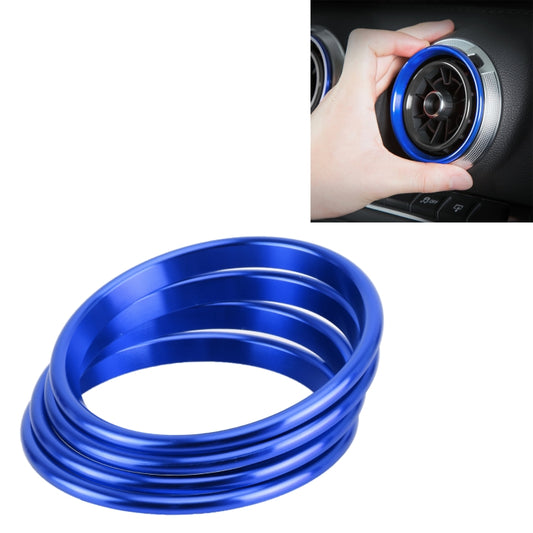 4 PCS Car Metal Air Outlet Decorative Outside Ring for Audi A3 / S3 / Q2L (Blue) - Decoration Rings by buy2fix | Online Shopping UK | buy2fix