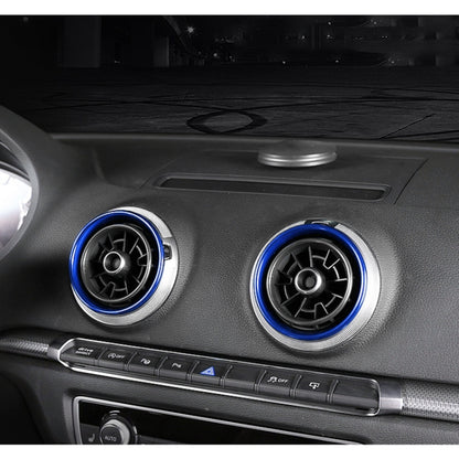 4 PCS Car Metal Air Outlet Decorative Outside Ring for Audi A3 / S3 / Q2L (Blue) - Decoration Rings by buy2fix | Online Shopping UK | buy2fix