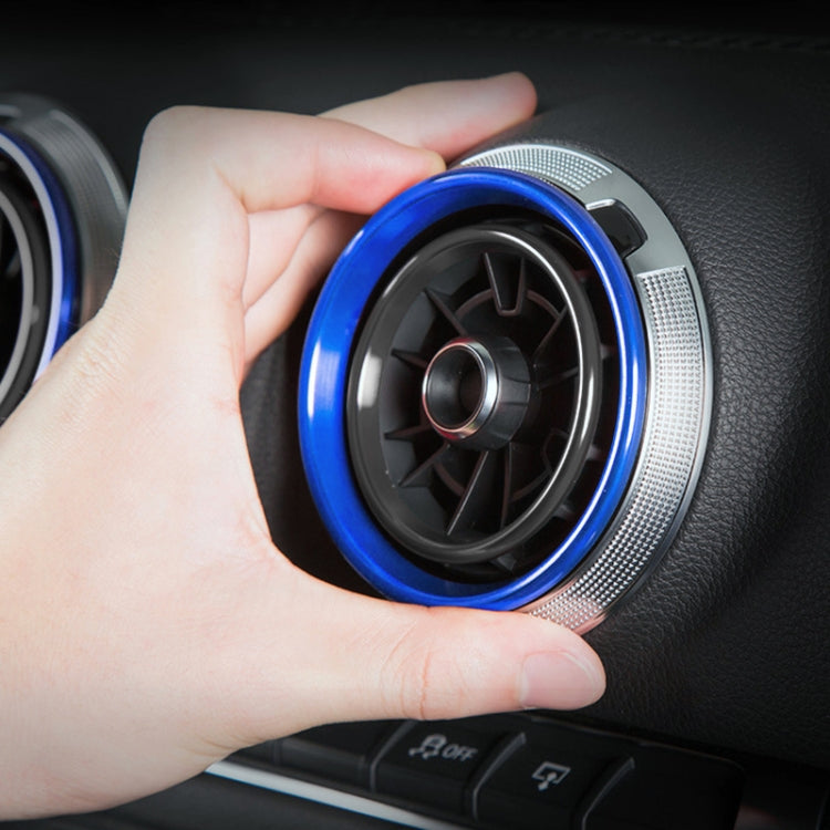4 PCS Car Metal Air Outlet Decorative Outside Ring for Audi A3 / S3 / Q2L (Blue) - Decoration Rings by buy2fix | Online Shopping UK | buy2fix