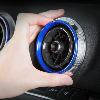 4 PCS Car Metal Air Outlet Decorative Outside Ring for Audi A3 / S3 / Q2L (Blue) - Decoration Rings by buy2fix | Online Shopping UK | buy2fix