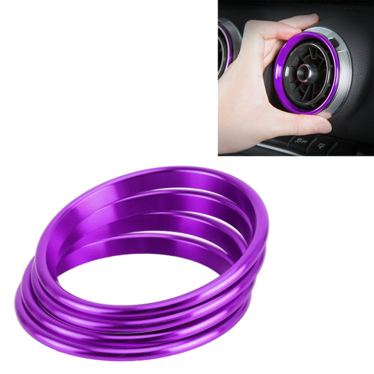 4 PCS Car Metal Air Outlet Decorative Outside Ring for Audi A3 / S3 / Q2L (Purple) - Decoration Rings by buy2fix | Online Shopping UK | buy2fix