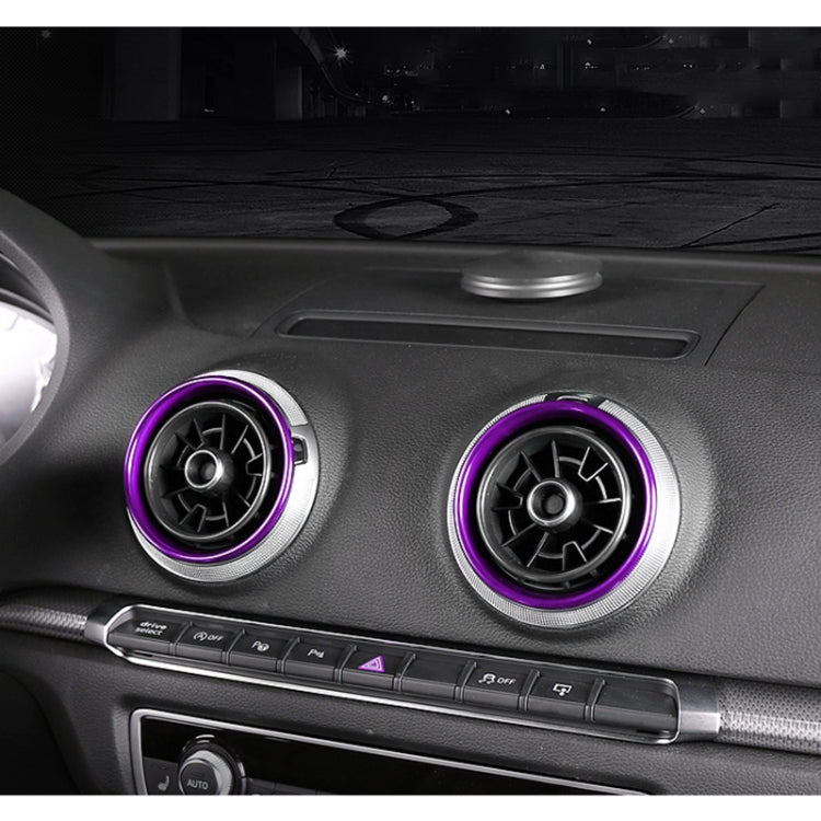 4 PCS Car Metal Air Outlet Decorative Outside Ring for Audi A3 / S3 / Q2L (Purple) by buy2fix